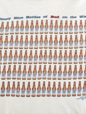 Vintage 1995 99 Bottles of Budweiser T-Shirt
